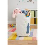 Gbmotion 69 Litre Modern Polyester Oyuncak & Geri Dönüşüm Sepeti – Alüminyum Kulplu, Katlanabilir Tasarım, 38X38X72 cm - Bej