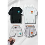 GBRO Gumball ve Darwin Baskılı Oversize T-shirt Şort Sevgili Çift Kombini