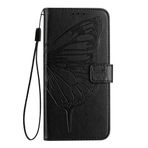 GBWQPLJV Çok İşlevli Düşmeye Karşı Kelebek Baskılı Muhafaza ZTE Blade A75 Nubia Focus BladeA75 Z2357N 5G Flip Cover Stand Tutucu Kart Yuvası Telefon Kapağı (Siyah, Bıçak A75 5G) ile Uyumlu
