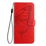 GBWQPLJV Çok İşlevli Düşmeye Karşı Kelebek Baskılı Muhafaza ZTE Blade A75 Nubia Focus BladeA75 Z2357N 5G Kapaklı Stand Tutucu Kart Yuvası Telefon Kapağı (Kırmızı, Bıçak A75 5G)