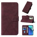 GBWQPLJV Çok İşlevli Manyetik Kapaklı Telefon Kılıfı Xiaomi Redmi A3 Note 13 RedmiA3 4G 5G Telefon Kılıfı Sadelik Kart Yuvası Cüzdan Klipsli Telefon Kılıfları (Şarap Kırmızısı, Redmi Note 13 4G)