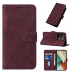 GBWQPLJV Çok İşlevli Manyetik Kapaklı Telefon Kılıfı Xiaomi Redmi A3 Note 13 RedmiA3 4G 5G Telefon Kılıfı Sadelik Kart Yuvası Cüzdan Klipsli Telefon Kılıfları (Şarap Kırmızısı, Redmi Note 13 5G)