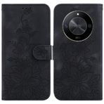 GBWQPLJV Lüks Manyetik Kapaklı Kılıf Telefon Kılıfı Honor X9b Magic6 Lite HonorX9b ALI-NX1 Deri Kılıf Retro Baskılı Kart Yuvalı Cüzdan Telefon Kılıfı (Siyah, Honor Magic6 Lite)