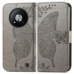 GBWQPLJV Moda Kelebek Çizilmeye Dayanıklı Telefon Kılıfı ZTE Blade A73 BladeA73 4G 5G Telefon Kılıfı Çok İşlevli Kapaklı Kart Yuvası Cüzdan Klipsli Muhafaza (Gri, Bıçak A73 5G)