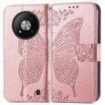 GBWQPLJV Moda Kelebek Çizilmeye Dayanıklı Telefon Kılıfı ZTE Blade A73 BladeA73 4G 5G Telefon Kılıfı Çok İşlevli Kapaklı Kart Yuvası Cüzdan Klipsli Muhafaza (Gül Altın, Bıçak A73 5G)