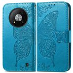 GBWQPLJV Moda Kelebek Çizilmeye Dayanıklı Telefon Kılıfı ZTE Blade A73 BladeA73 4G 5G Telefon Kılıfı Çok İşlevli Kapaklı Kart Yuvası Cüzdan Klipsli Muhafaza (Mavi, Bıçak A73 5G)