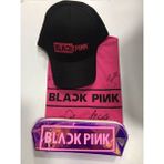 GC GÖKHAN CLUB Blackpink T-Shirt Şapka Kalemlik Kombin - Siyah - Beyaz - Gri - Lacivert - 7 - 8 Yaş