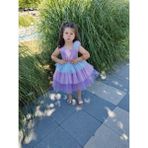 GÇ Kids Kız Çocuk Lila Üç Renk Tütü Elbise - 3 Yaş