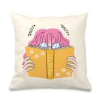 GCFET Sınıf Okuma Çocuk Dekoratif Yastık Kılıfları 45 x 45 cm - Sınıf Küçük Çocuk Okuma Köşesi Kreş Dekoru, Kitap Severler Kadınlar için Hediyeler Kitap Kurdu