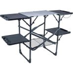 Gci Outdoor Slim-Fold Katlanır Pişirme Kamp Masası - 132 x 88.4 x 53 cm - Siyah
