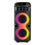 GD-2402 Dijital LED Göstergeli FM Radyolu Mikrofonlu RGB TWS Çift 4 inç Stereo Bass Kablosuz Karaoke Hoparlör 34966 Siyah