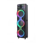 GD-3126 Dijital LED Göstergeli Mikrofonlu RGB TWS Üçlü 10 inç Stereo Bass Kablosuz Karaoke Hoparlör T37678 Siyah