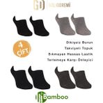 Gd Goldoremi 4280 Erkek Sneakers Görünmez 4 Çift Siyah-Gri-Lacivert-Füme Çorap - 40 - 44