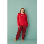 Gd Goldoremi 50802-2 Büyük Beden Kadın Honey Milan Kumaş Pijama Takım