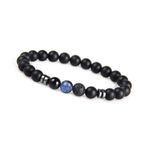 GD GOOD.designs good. tasarım Chakra Perlenarmband Onyx ve lav taşı Natursteinperlen, Energiearmband renkli akik inci, Yoga-Bileklik Bayan ve Erkek için 16 - 20 cm Mavi