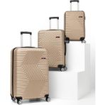 G&d Polo Suitcase Abs 3'lü Gold Lüx Valiz Seyahat Seti 600.06-set