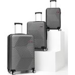 G&D Polo Suitcase Abs 3'lü Koyu Gri Lüx Valiz Seyahat Seti 600.02-set