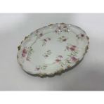 Gda Çiçek Desenli Porselen Sunum Tabağı 30X23,5Cm