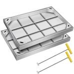 GDMDPTE 2 adet dikdörtgen, paslanmaz çelik kanalizasyon plakası, septik tank için, tabanlı, avlu, yürüyüş yolları ve kaldırımlar için (50 x 60 cm).