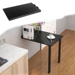 GDMDPTE Ayaklı Duvara Monte Katlanır Masa - Mutfak, Ev Ofis ve Küçük Alanlar için Kompakt Kapak Tasarımı (Siyah 120 x 60 cm / 47 x 24 inç)