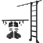 GDMDPTE Ayarlanabilir kütüphane merdiveni donanım seti 1 m (3,3 ft) ve 6 m (20 ft) sürgülü raylar ev/tavan için. Sürgülü ve ahır kapıları için ideal. Kolay kurulum