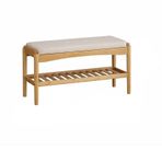 GDMDPTE Bambu Ayakkabı Tezgahı Yastıklı, 2 Raf, Oturma Odası ve Yatak Odası için Şık Saklama Kutusu, 80 x 29 x 42 cm (32 x 11 x 17 inç), Sarı