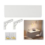 GDMDPTE Duvara Monte Katlanır Masa, Küçük Alanlar için Katlanır Kapaklı Tezgah, Bar veya Bilgisayar Masası için Kompakt Asma Çalışma Masası, Beyaz, 100 x 30 cm, Yer Tasarruflu Tasarım