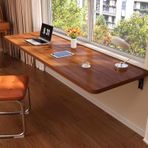 GDMDPTE Kompakt Duvara Monte Katlanır Masa - Mutfak, Balkon ve Ev Ofisi için Katlanabilir Tabanlı Yer Tasarruflu Yemek Masası 130 × 30 cm, Küçük Alanlar ve Kolaz Tezgahları için İdeal