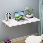 GDMDPTE Yerden Tasarruflu Duvara Monte Katlanır Masa 120 x 30 cm Küçük Alanlar için Beyaz Damla Yaprak Masa Ev, Ofis, Çamaşırhane Odası Çalışma Odası veya Yatak Odası için İdeal - Çok Fonksiyonlu