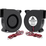 GDSTIME 2 Adet 50 mm 5015 Üfleyici Fan 24 V Fırçasız Çift Bilyalı Rulman Turbo Soğutma 50 x 15 mm 2 Pin 39 inç 3D Yazıcı Hotend Ekstrüder için Kablo