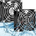 GDSTIME 80 mm x 25 mm 12 V IP68 Su Geçirmez Egzoz Fanı Küçük Fırçasız DC Soğutma Bilgisayar Kasası Fan 2 Pin Çift Bilyalı Rulmanlar, RV Buzdolabı Havalandırması için, 2'li Paket