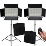 GDX 240W Bi-Color LED 2'li Video Işığı Seti CF-LED 2020W 28800LM Çantalı Havalı Ayaklı Tam Set