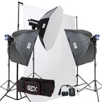 GDX BM400 3’lü Paraflaş Seti 1200Ws + 3x3m Fon Perde ve Fon Standlı Komple Stüdyo Seti