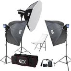 GDX BM400 3’lü Paraflaş Seti 1200Ws + 60x100cm Ürün Çekim Masalı Komple Stüdyo Seti