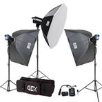 GDX BM400 II 3’lü Stüdyo Paraflaş Seti 1200Ws Softbox Işık Ayağı ve Tekerlekli Çantalı Set
