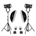 GDX EXC-220C-II 2'li Gridli 60x90 Softbox + 260 cm Kalın Işık Ayağı Full Set
