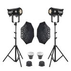 GDX EXC-220C-II Gridli 95 cm Octagon + 260 cm Kalın Işık Ayağı 2'li Full Set