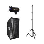 GDX HD-120II C BiColor LED Video Işığı 120W Tekli Set 60x90 Gridli Softbox Işık Ayağı