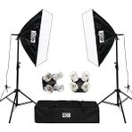 Gdx Tlb-4 Pro Light 50X70 cm Video ve Fotoğraf Çekim 2'li Softbox Seti - 4 Duylu Softbox - Lambasız - Siyah