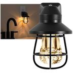 GE LED Vintage Gece Lambası, Plug-in, Alacakaranlık-Dawn, Çiftlik Evi, Rustik, Ev Dekoru, UL Sertifikalı, Yatak Odası, Banyo, Mutfak, Koridor, 38628 için İdeal Gece Lambası, Siyah, 1 Paket