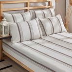G&e Natural Lastikli Çarşaf Seti Yastık Kılıflı Pamuklu Battal - 180x200 - Kahverengi