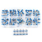Gearwell 100 adet Değişken Direnç Kiti, 10 Değer 500ohm ila 1M ohm Film Değişken Direnç Potansiyometre Reostat Trimpot Çeşitleri
