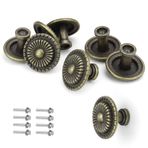 GEBAUM Dolap kulpları Vintage büyük, 8 adet çekme kolu düğmesi, 32 mm vidalı dolap tokmağı, çekmece, mutfak, banyo, elbise dolabı, komodin için