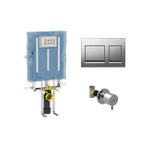 Geberit Alpha Kombifix Duvariçi Gömme Rezervuar Seti 8cm + Mat Krom Kapak