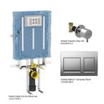 Geberit ALPHA15 Gömme Rezervuar Seti Mat Krom Panel