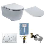 Geberit Rimfree Alpha 10 Soft Slim Parlak Krom İcon Asma Klozet Seti