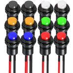 Gebildet 12 adet 12 mm önceden kablolu, mandallı çıtçıt düğme, SPST AÇMA-KAPA AC 250V/1.5A 125V/3A, plastik mini basmalı anahtar, bilgisayar, masa lambası, ev aletleri için