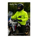 Geborgenheit Kadın Erkek Moto Gb Neon Motosiklet Yağmurluğu Cepli Astarlı Kapşonlu Su Geçirmez Alt Üst Takım Oxford Kumaş (L)