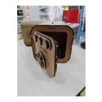 gebzeli Ahşap Kumbara Şifreli Kasa 3mm Mdf Kahverengi Renkli 17*18*16,5 Cm-büyük Boy