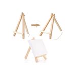 gebzeli Mini Şövale + Tuval 10*10cm 2li Set